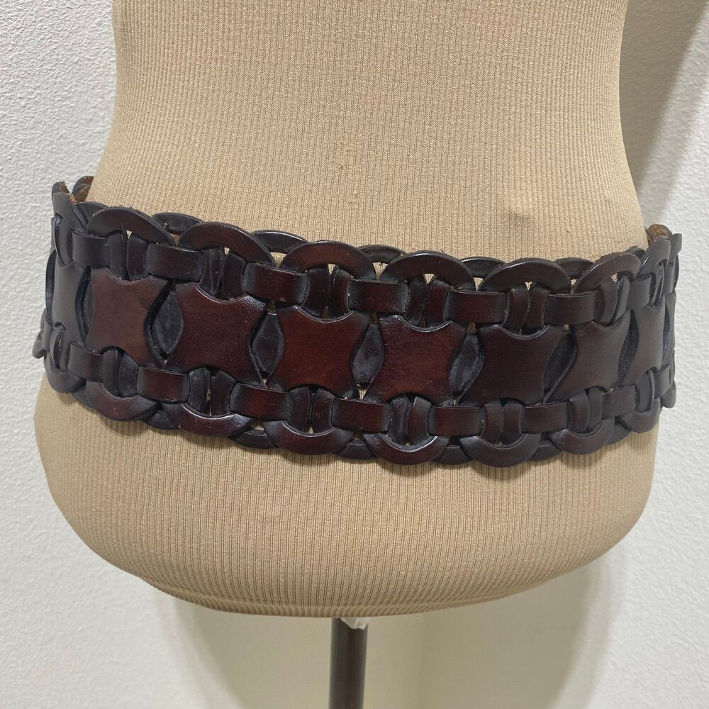 Genuine Brown Leather Women's Belt Size Medium - Picture 4 of 12